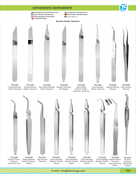 Orthodontic instruments catalogue
