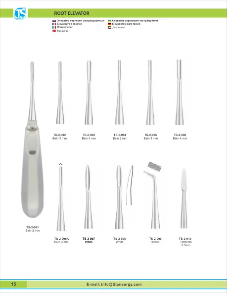 Dental root elevators catalogue